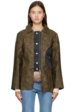 Andersson Bell Faded Faux-Leather Shirt