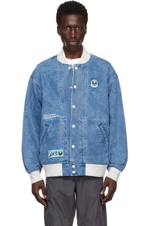 A Bathing Ape Blue Lightweight Denim Bomber Jacket