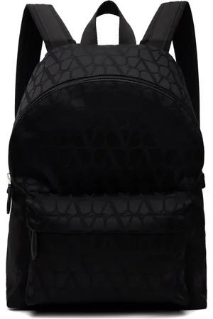 VALENTINO GARAVANI Black Toile Iconographe Backpack