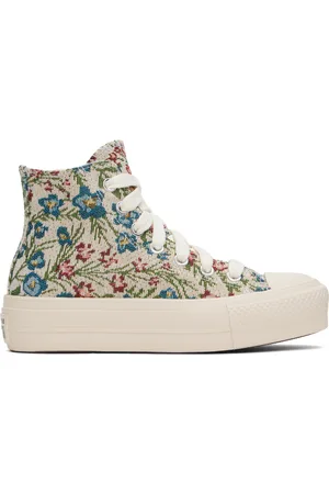 Converse White Chuck Taylor All Star Lift Platform Floral Tapestry High Top Sneakers