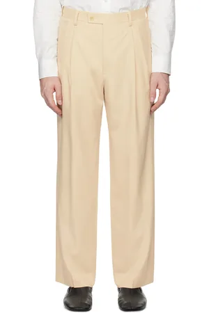 Auralee Beige Super Fine Tropical Wool Trousers
