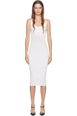 MUGLER Off-White Vampire Sculpting Midi Dress