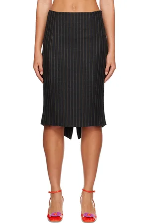 Moschino Gray Pinstripe Midiskirt