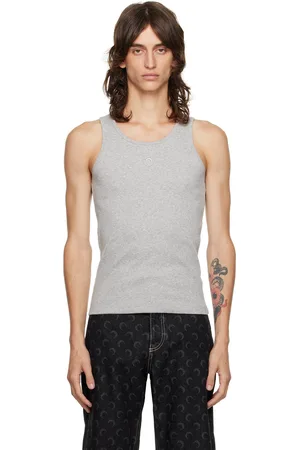 Marine Serre Gray Organic Cotton Tank Top