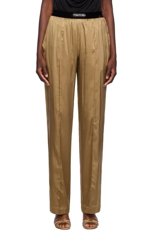 Tom Ford Tan Stretch Silk Pyjama Pants