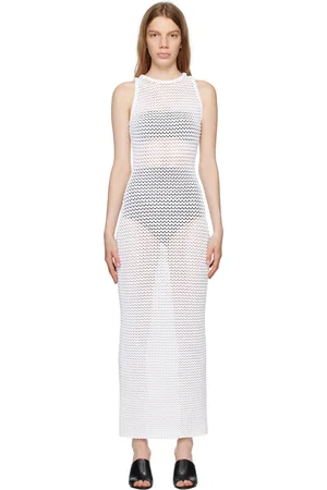 Alaïa White 3D Waffle Maxi Dress