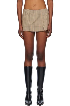 Miaou Brown Micro Miniskirt