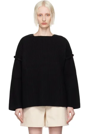 Jil Sander Black Pinched Seam Sweater