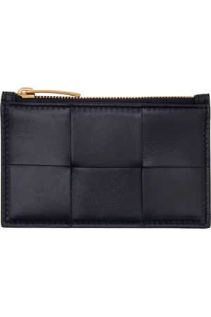 Bottega Veneta Navy Zipped Card Case