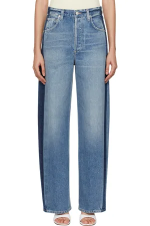 Citizens of Humanity Blue Ayla Baggy Tuxedo Stripe Jeans