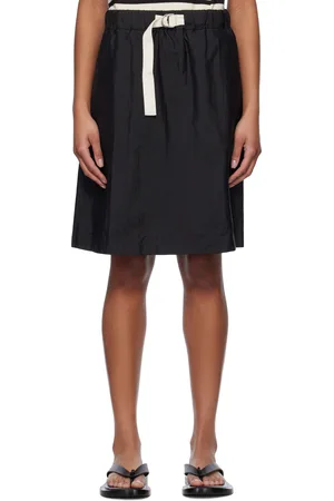 Jil Sander Black Belted Midi Skirt