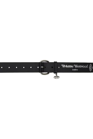 Vivienne Westwood Black New Wide Alex Charm Belt