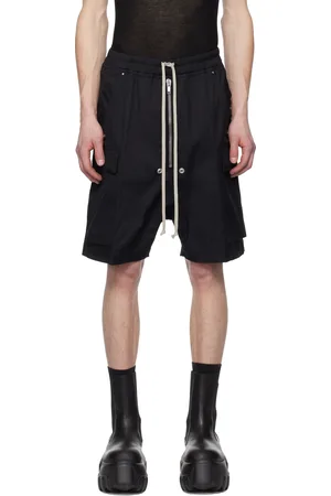 Rick Owens Black Hollywood Cargobela Shorts