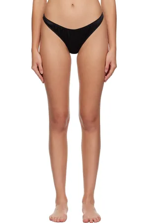 FLEUR DU MAL Black Luxe Thong