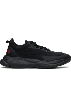 HUGO BOSS Black Faux-Leather Sneakers