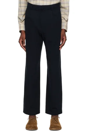 Auralee Navy Hard Twist Trousers
