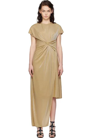Lanvin Gold Asymmetrical Lurex Maxi Dress