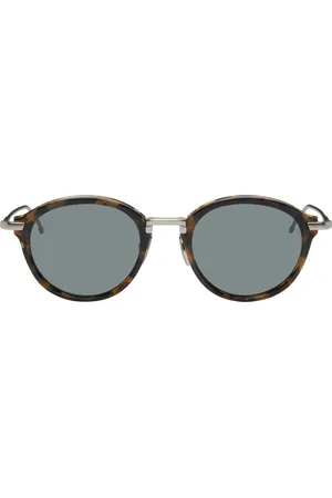 Thom Browne Brown & Silver Round Sunglasses