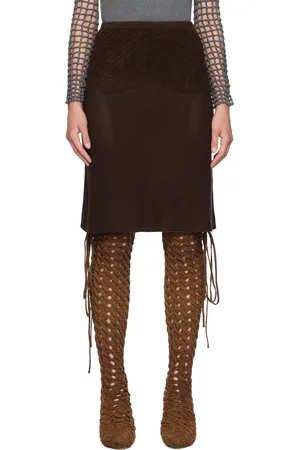 Isa Boulder Brown Sweetheart Midi Skirt