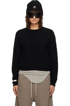 Rick Owens Moncler + Black Biker Level Round Neck Sweater