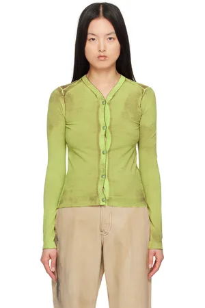 Acne Studios Green Button-Up Cardigan