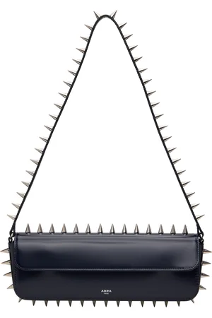 Abra Navy Spike Baguette Bag
