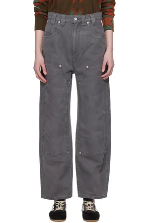 ECKHAUS LATTA Gray Double Knee Baggy Jeans