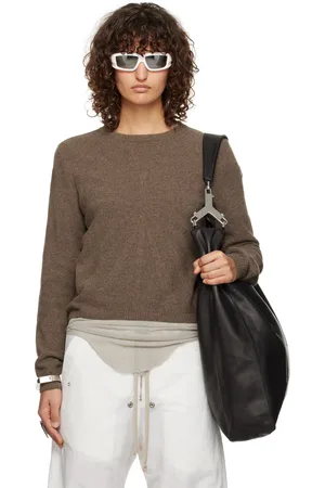 Rick Owens Moncler + Gray Biker Level Round Neck Sweater