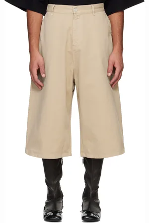 Abra Beige Maxi Denim Shorts