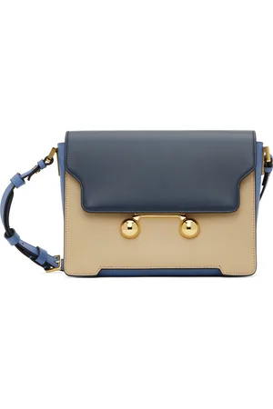 Marni Blue & Beige Leather Trunkaroo Medium Bag