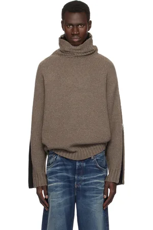 Helmut Lang Taupe Suitcase Turtleneck