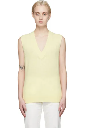 6397 Off-White Cashmere Off-Gauge Boxy Vest