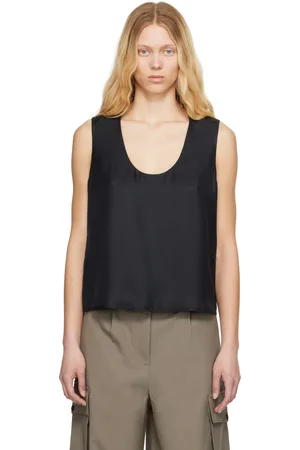 Rohe Black Scoop-Neck Silk Tank Top