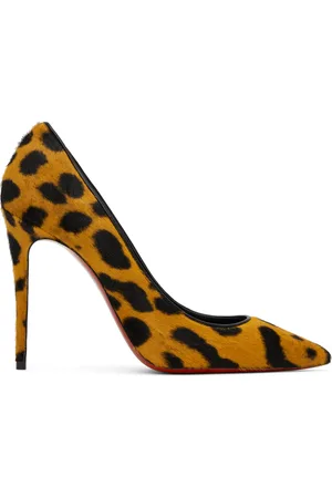 Christian Louboutin Orange & Black Kate 100 Heels