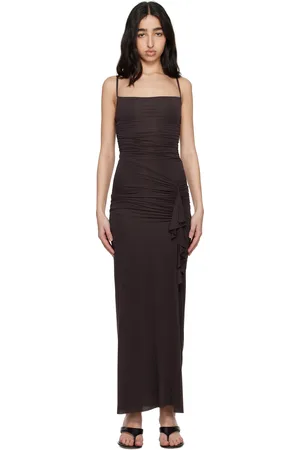 Bec & Bridge Brown Nara Ruffle Maxi Dress