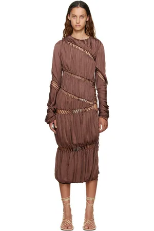 Isa Boulder SSENSE Exclusive Brown Puzzle Maxi Dress