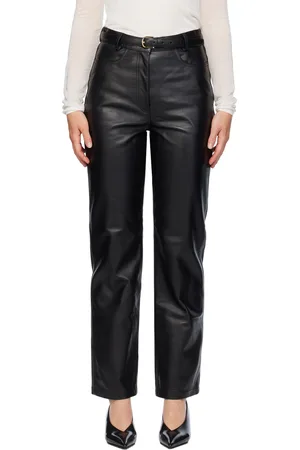 Totême Black Straight Leather Pants