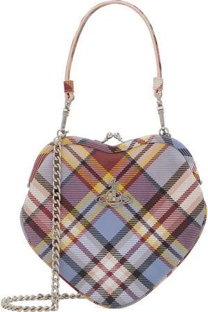 Vivienne Westwood Multicolor Nubuck Tartan Belle Heart Frame Bag