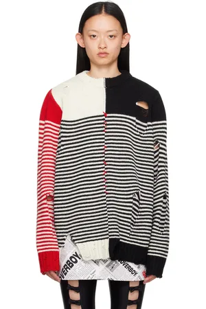Charles Jeffrey Loverboy Black & Off-White Paneled Sweater
