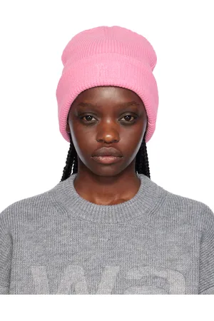 Alexander Wang Pink Logo Compact Deboss Beanie
