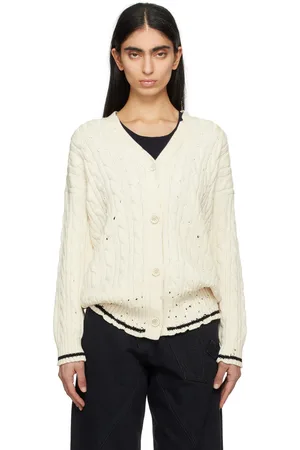 Marni Off-White Dishevelled Cable Cotton Cardigan