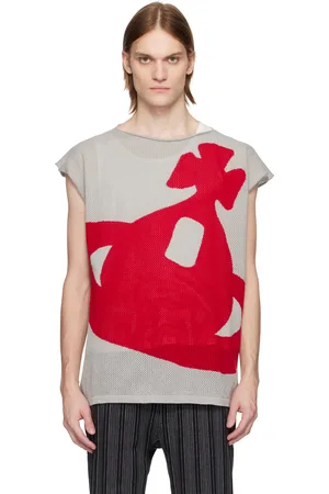 Vivienne Westwood Gray Intarsia Pixel Orb Tank Top
