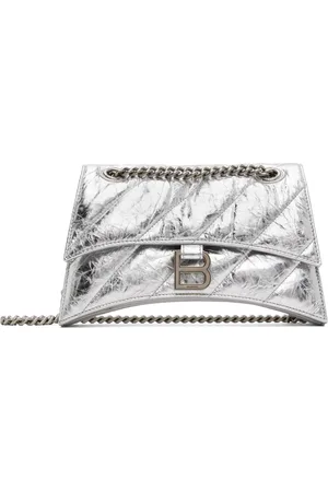 Balenciaga Silver Small Crush Chain Bag