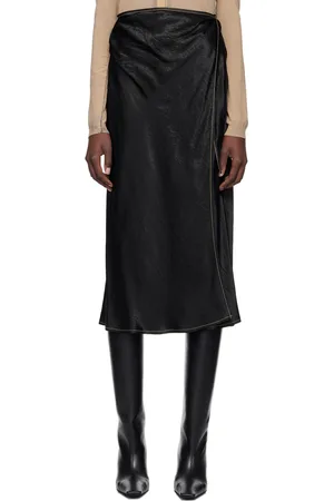 Acne Studios Black Wrap Midi Skirt