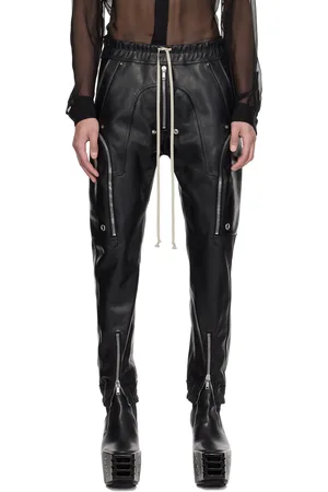 Rick Owens Black Bauhaus Leather Cargo Pants