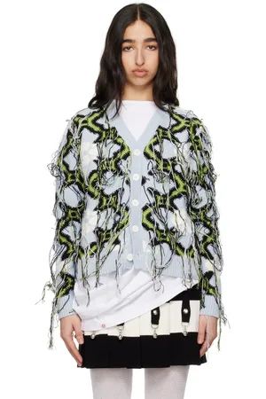 Charles Jeffrey Loverboy Blue & Green Guddle Cardigan