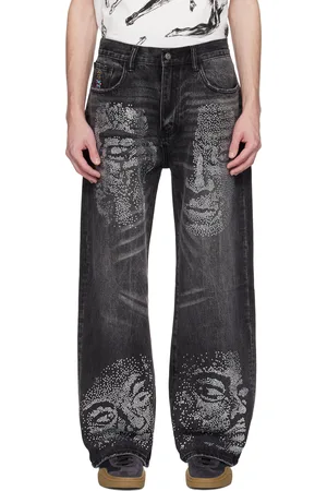 KIDSUPER STUDIOS Rhinestone Face Jeans