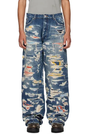 B1ARCHIVE Indigo Wide Leg 5 Pocket Jeans