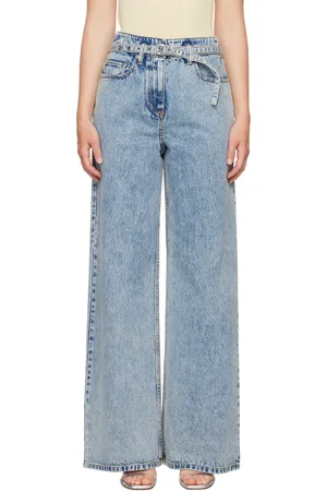 3.1 Phillip Lim Blue Wide Leg Belted Jeans
