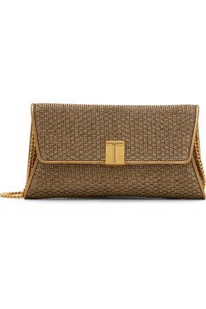 Tom Ford Gold Textured Fabric Nobile Clutch
